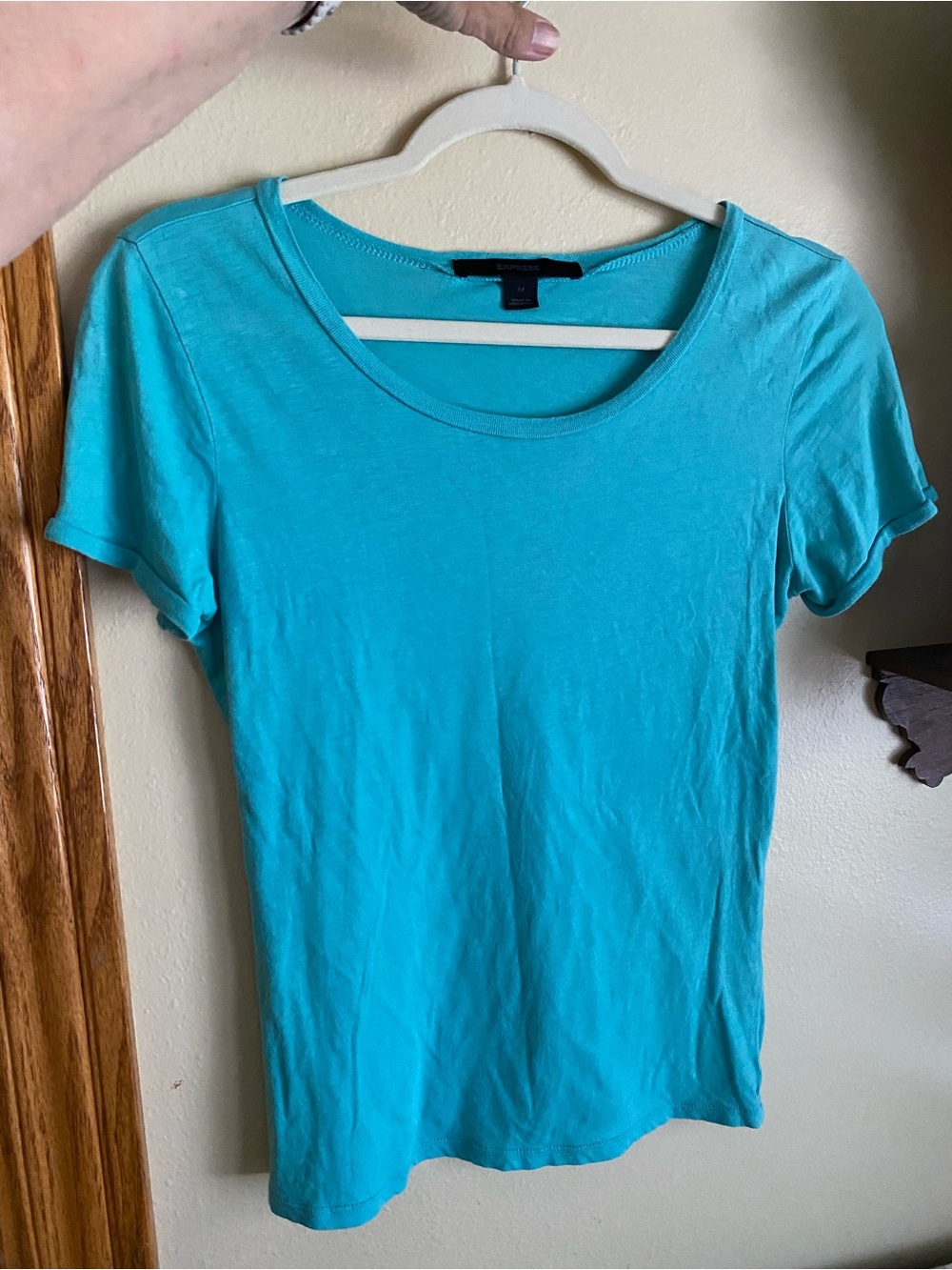Express Classic Scoop Neck Tee - Turquoise